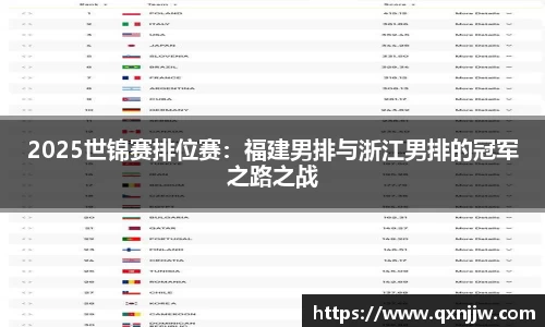 2025世锦赛排位赛：福建男排与浙江男排的冠军之路之战
